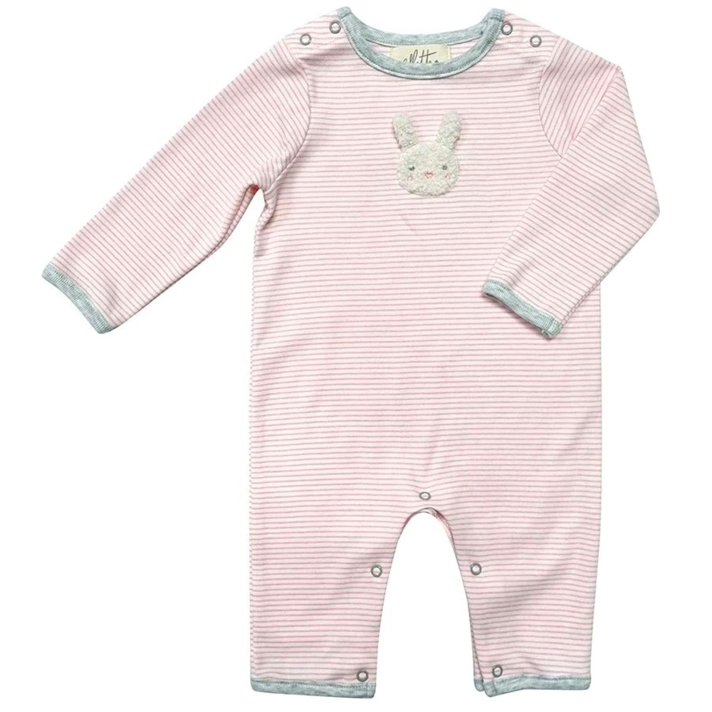 Pink Stripe Albetta knit Bunny Onsie size 6-12 Months